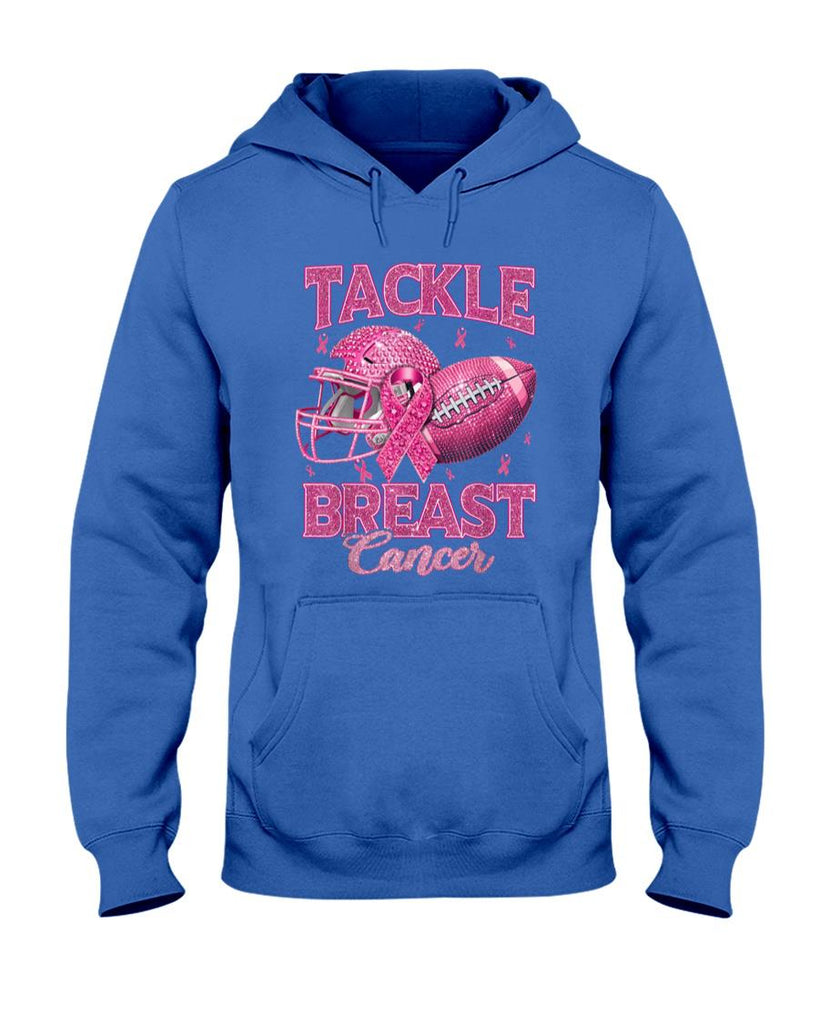 Tackle Breast Cancer Awareness American Football Pink Ribbon T-Shirt