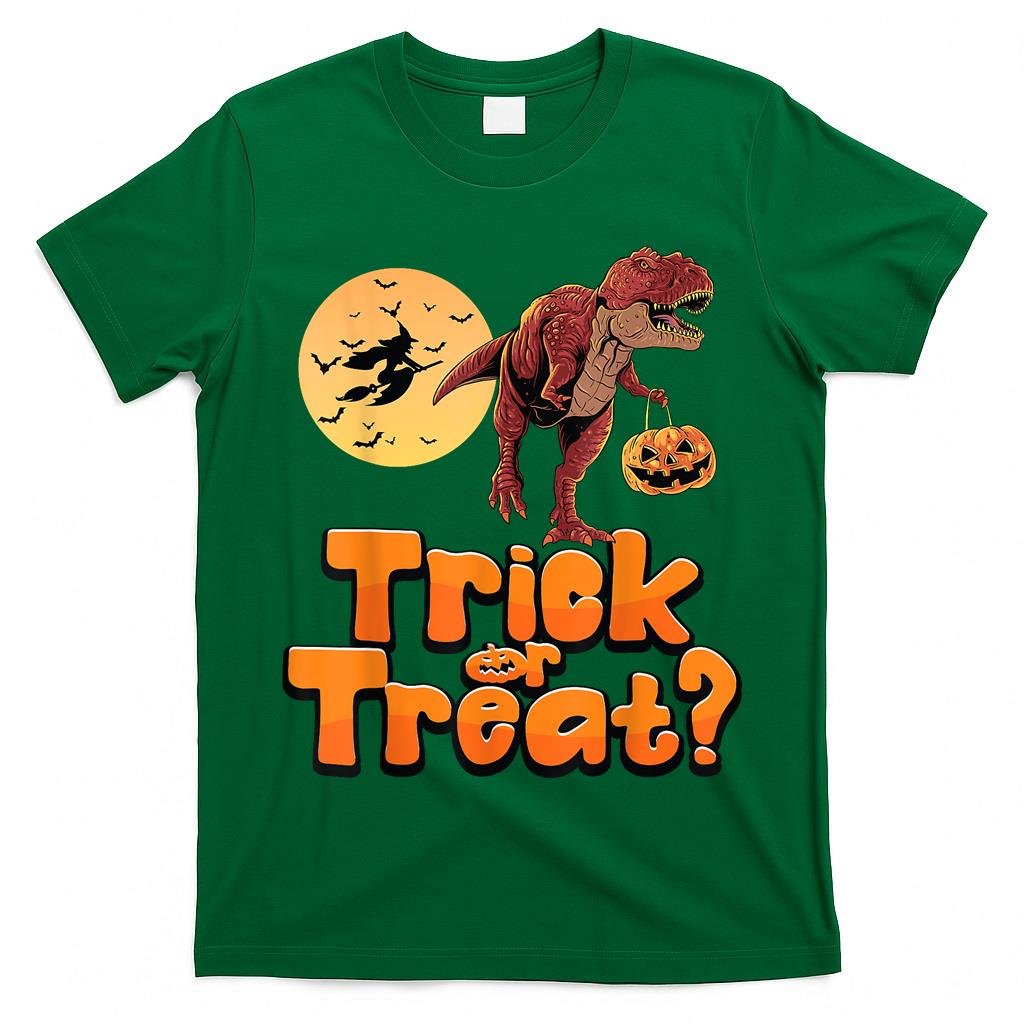 Halloween T Rex Dinosaur Trick or Treat pumpkin funny T-Shirt