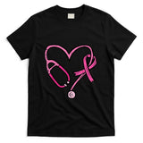 Pink Stethoscope Nurse Medical Breast Cancer Awareness Women T-Shirt
