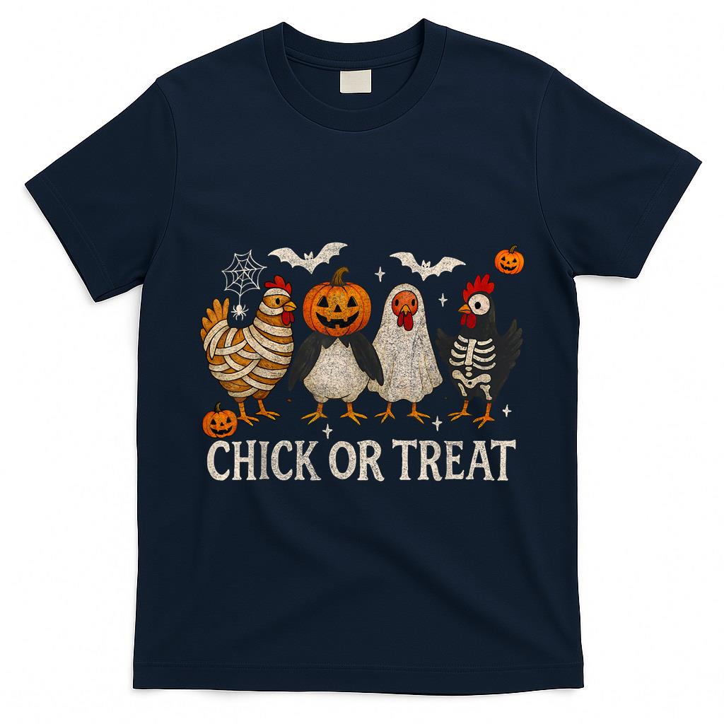 Chick Or Treat Spooky Chicken Halloween Funny Trick Or Treat  Style 1 T-Shirt