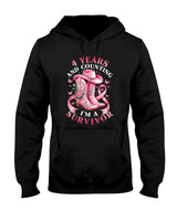 Breast Cancer 4 Years Survivor Pink Ribbon Cowgirl Gift T-Shirt
