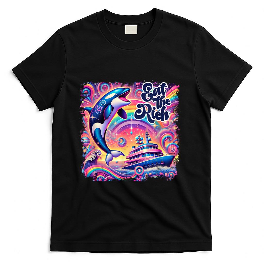 Retro Nostalgia - EAT THE RICH 90S NOSTALGIA WHALE ORCA YAHCT RETRO T-Shirt