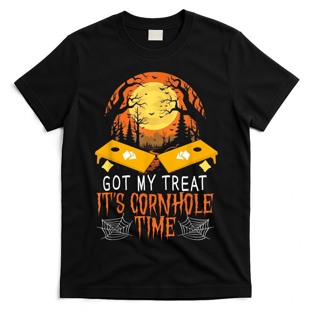 Halloween Cornhole Player Trick Or Treat Spooky Bean Bag T-Shirt