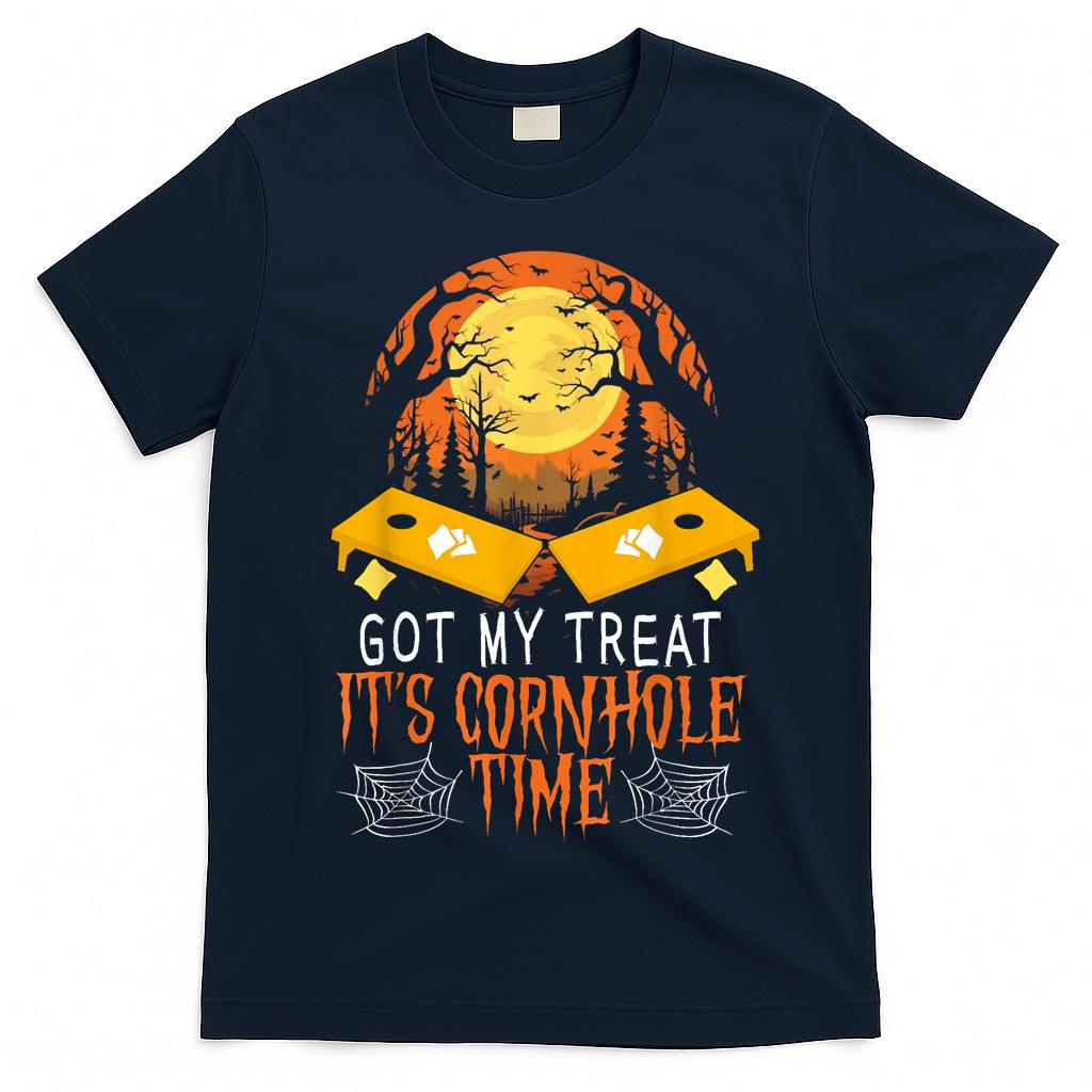 Halloween Cornhole Player Trick Or Treat Spooky Bean Bag T-Shirt