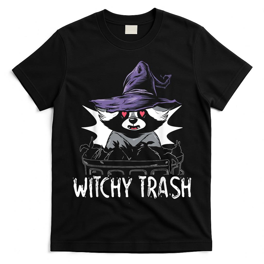 Witchy Trash Halloween Raccoon Spooky Trick Or Treating T-Shirt