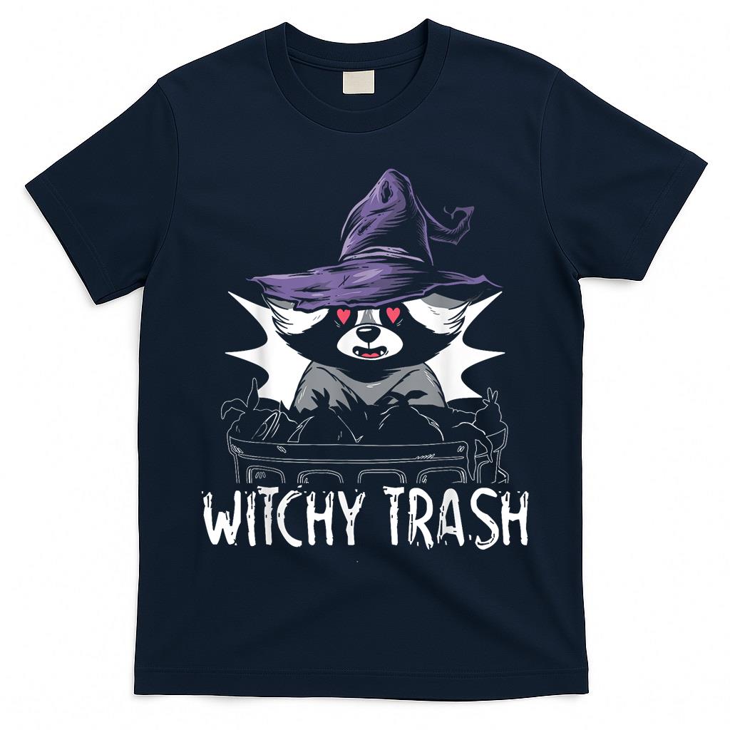 Witchy Trash Halloween Raccoon Spooky Trick Or Treating T-Shirt