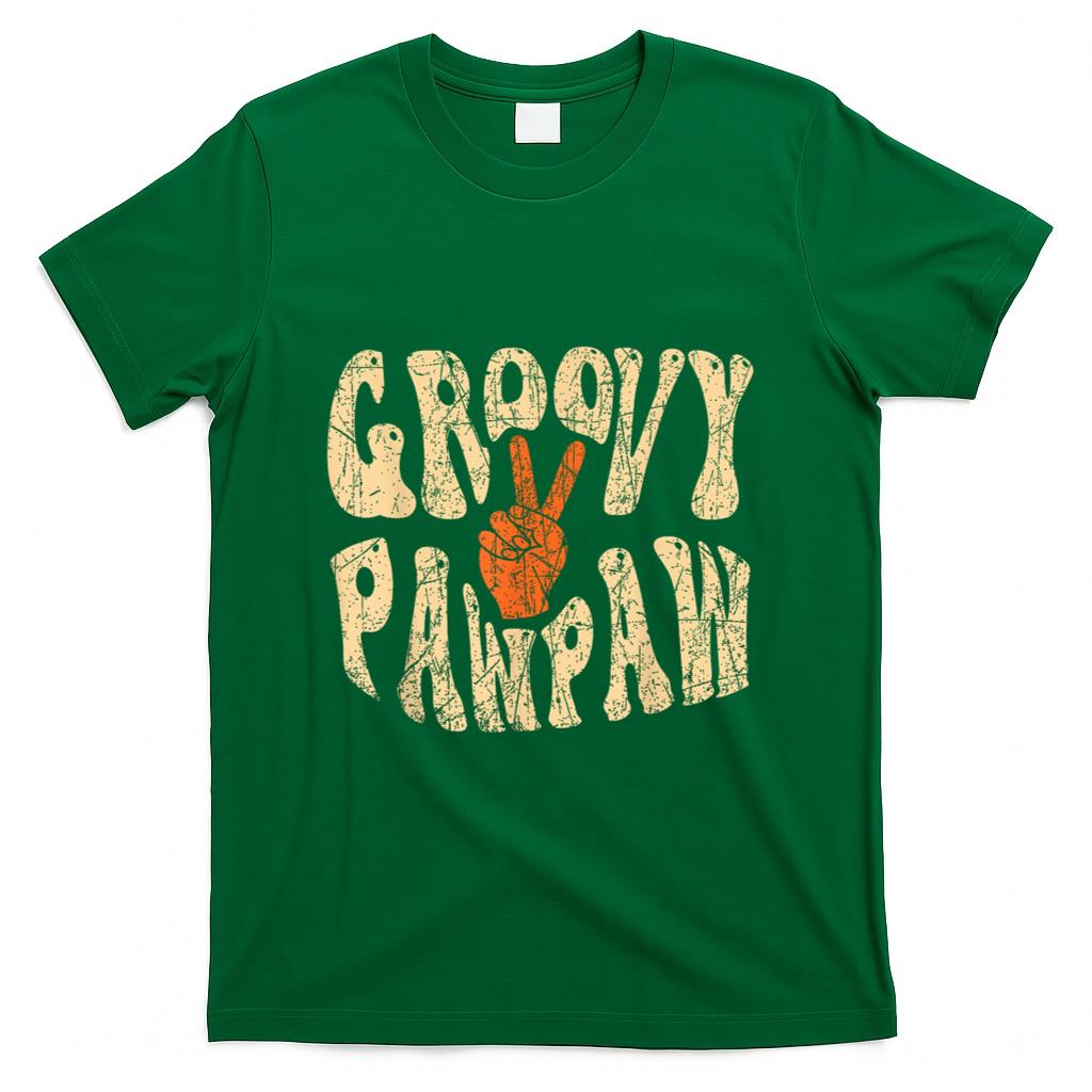 Retro Nostalgia - Groovy Pawpaw 70s Aesthetic Nostalgia 1970's Retro Grandpa T-Shirt