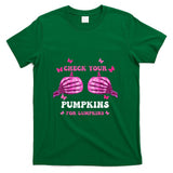 Check Your Pumpkins Breast Cancer Awareness Halloween Women T-Shirt
