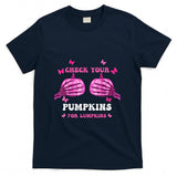 Check Your Pumpkins Breast Cancer Awareness Halloween Women T-Shirt