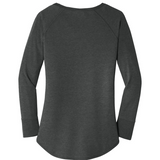 In October We Wear Pink And Watch Football Breast Cancer Women's Perfect Tri Tunic Long Sleeve Shirt