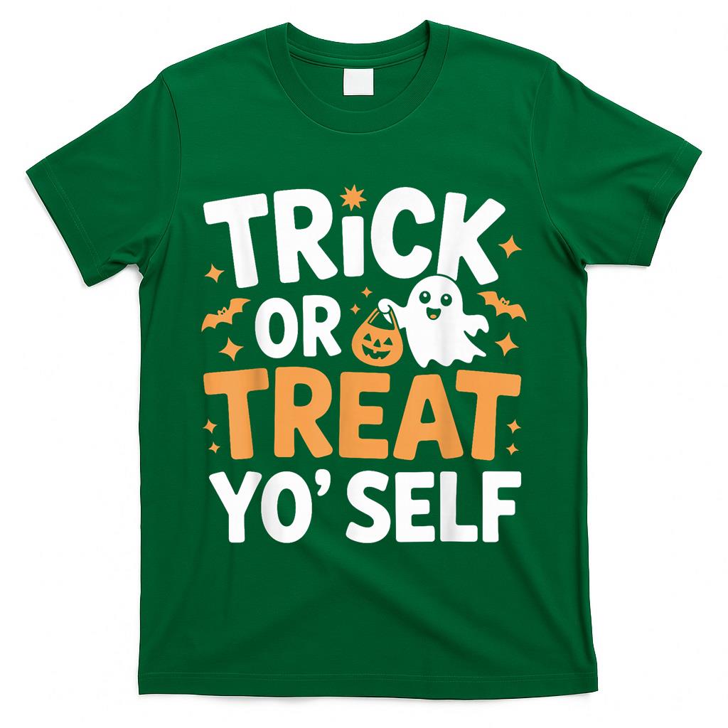 Trick or Treat Yo Self Cute Ghost Pumpkin Halloween T-Shirt