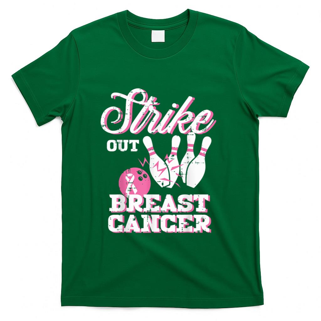 Strike Out Breast Cancer Bowling Awareness Women Men Kids T-Shirt