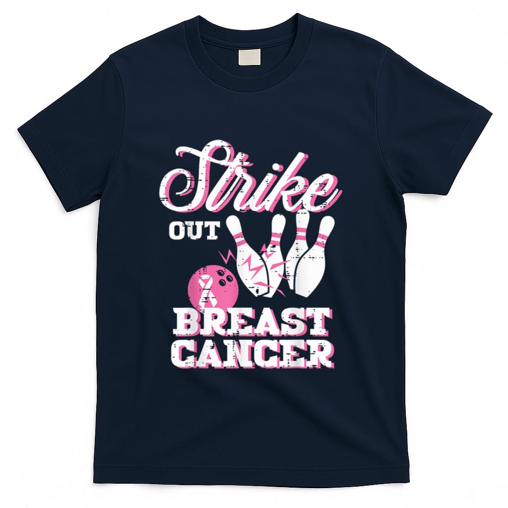 Strike Out Breast Cancer Bowling Awareness Women Men Kids T-Shirt