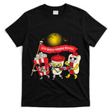 Lets Watch Horror Movies Halloween Funny Ghost Skeleton T-Shirt