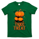 Thicc Or Treat Funny Pumpkin Butt Halloween Trick Or Treat Long Sleeve T-Shirt