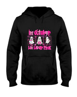 In October We Wear Pink Nurse Ghost Halloween Breast Cancer T-Shirt