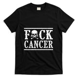Fuck Cancer Skull and Crossbones Skeleton Breast Cancer T-Shirt