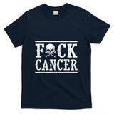 Fuck Cancer Skull and Crossbones Skeleton Breast Cancer T-Shirt