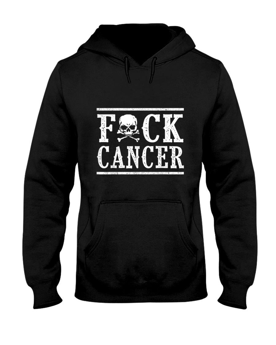 Fuck Cancer Skull and Crossbones Skeleton Breast Cancer T-Shirt