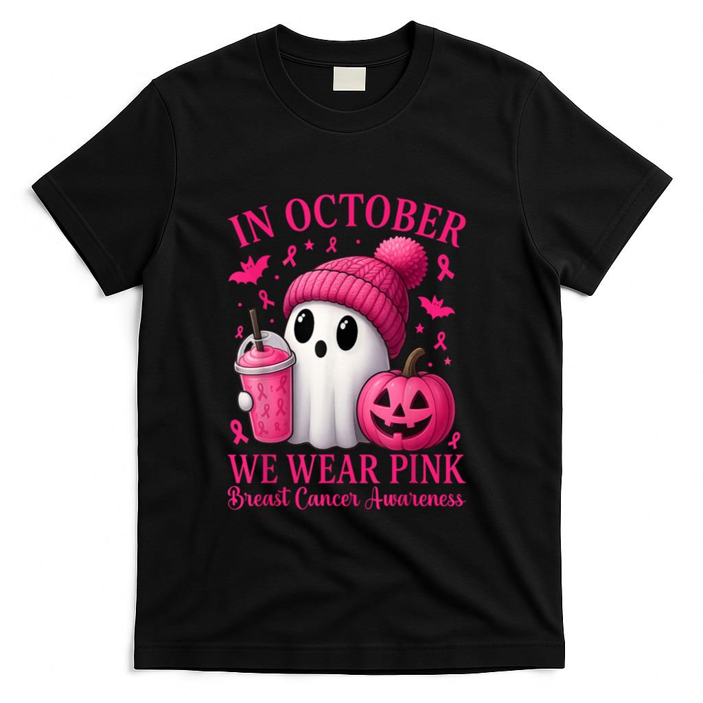 Breast Cancer Halloween Women in October We Wear Pink T-Shirt