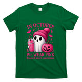 Breast Cancer Halloween Women in October We Wear Pink T-Shirt
