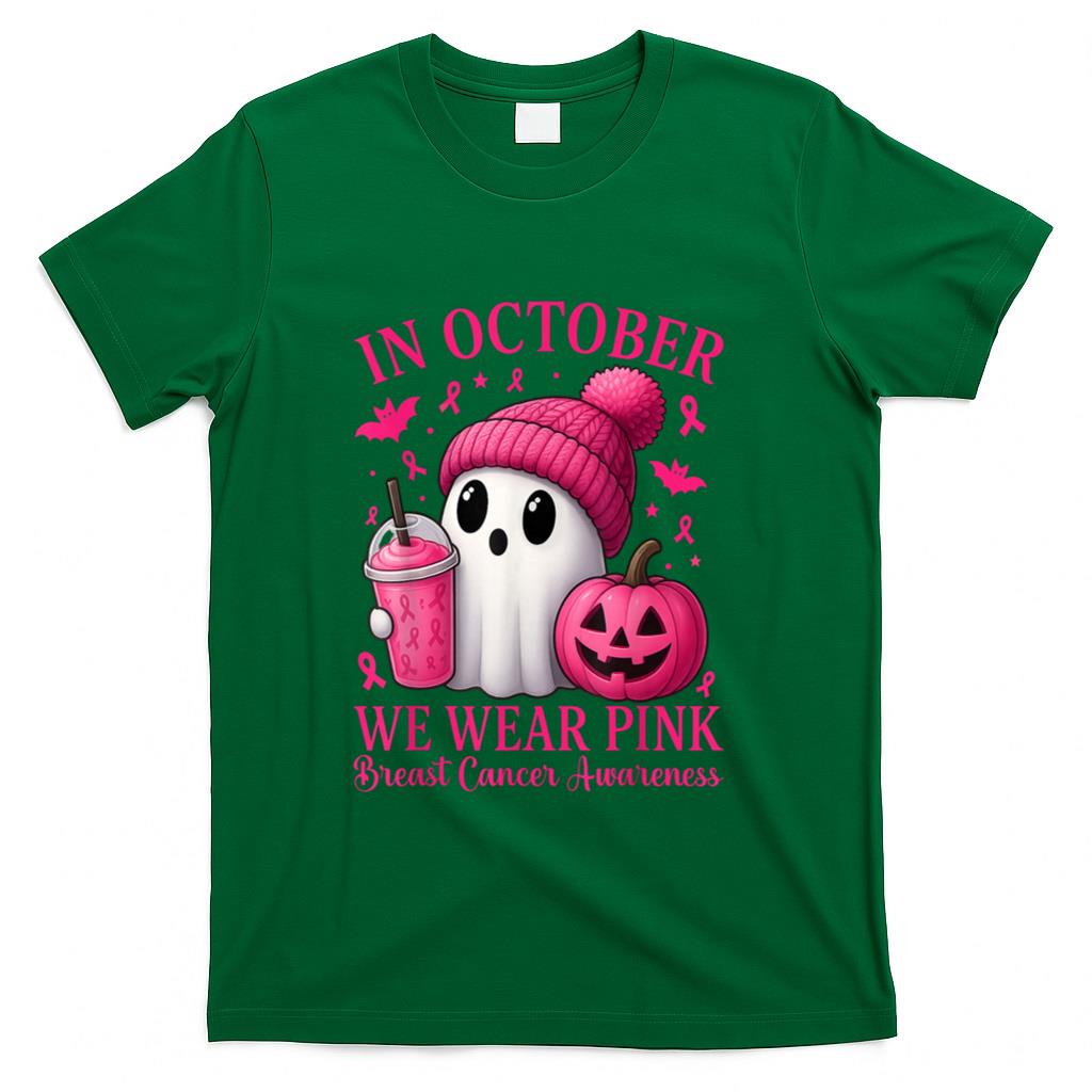 Breast Cancer Halloween Women in October We Wear Pink T-Shirt