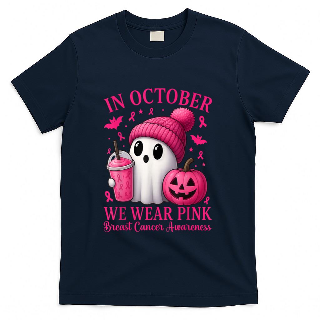 Breast Cancer Halloween Women in October We Wear Pink T-Shirt