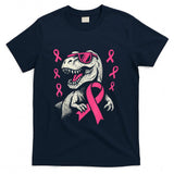 Pink Ribbon T Rex Kids Breast Cancer Awareness Boys Toddler T-Shirt_1
