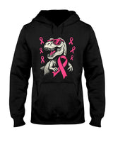 Pink Ribbon T Rex Kids Breast Cancer Awareness Boys Toddler T-Shirt_1