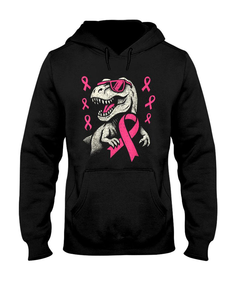 Pink Ribbon T Rex Kids Breast Cancer Awareness Boys Toddler T-Shirt_1