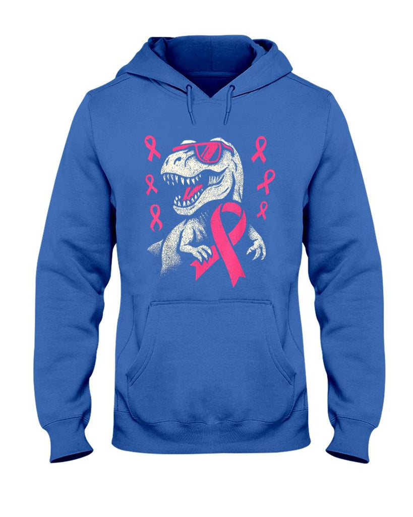 Pink Ribbon T Rex Kids Breast Cancer Awareness Boys Toddler T-Shirt_1