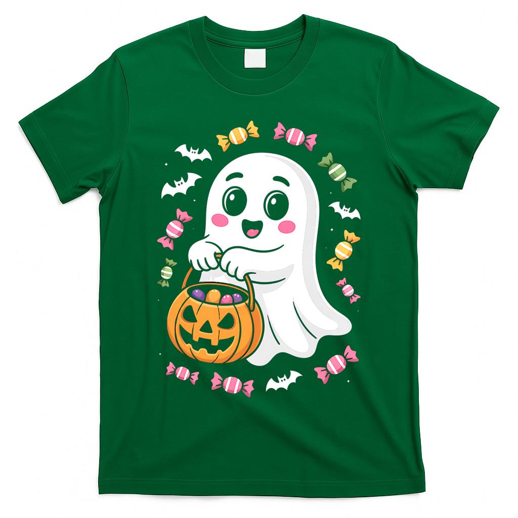 Trick-or-Treat Ghost – Cute Halloween Candy Design Boxy T-Shirt