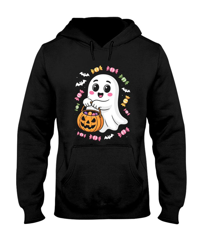 Trick-or-Treat Ghost – Cute Halloween Candy Design Boxy T-Shirt