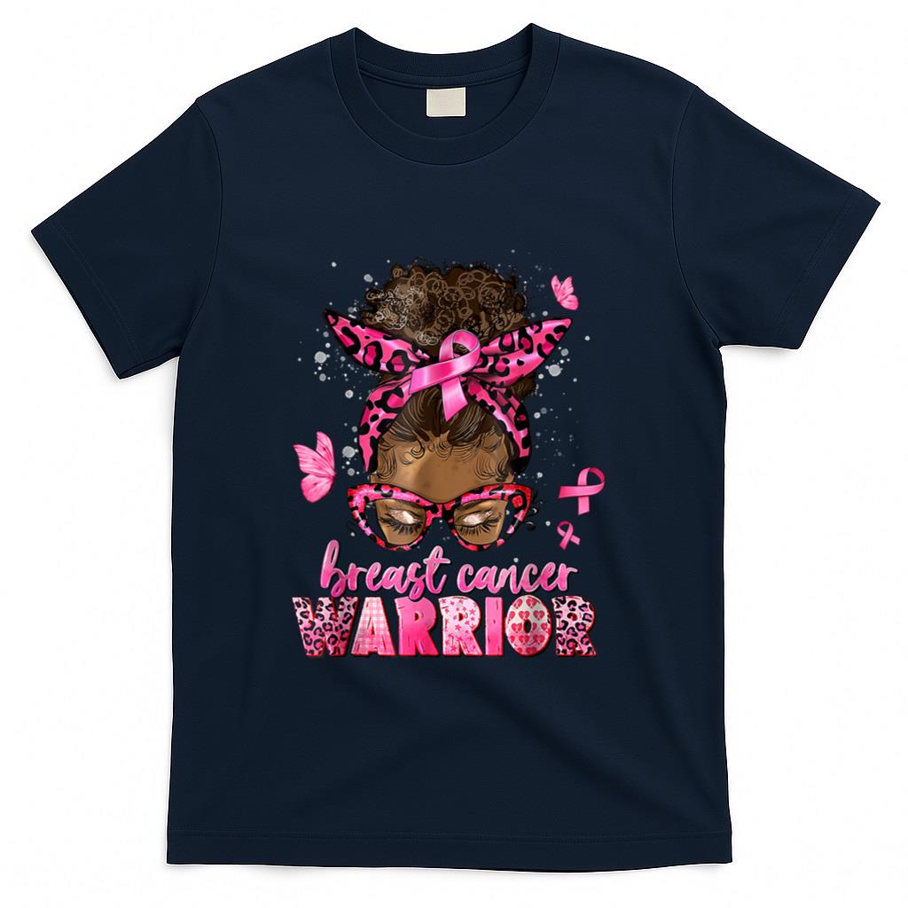 Breast Cancer Awareness Warrior Black Women Melanin Survivor T-Shirt