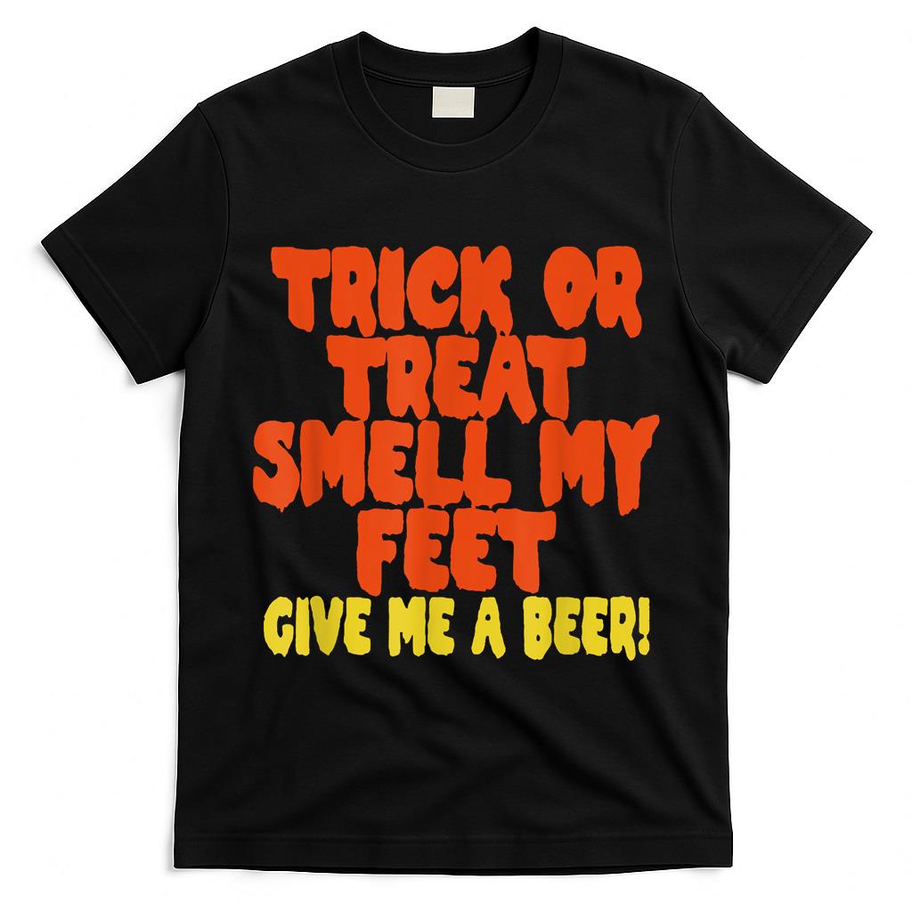 Trick or Treat Smell My Feet Give Me a Beer Rockstar Graphic T-Shirt