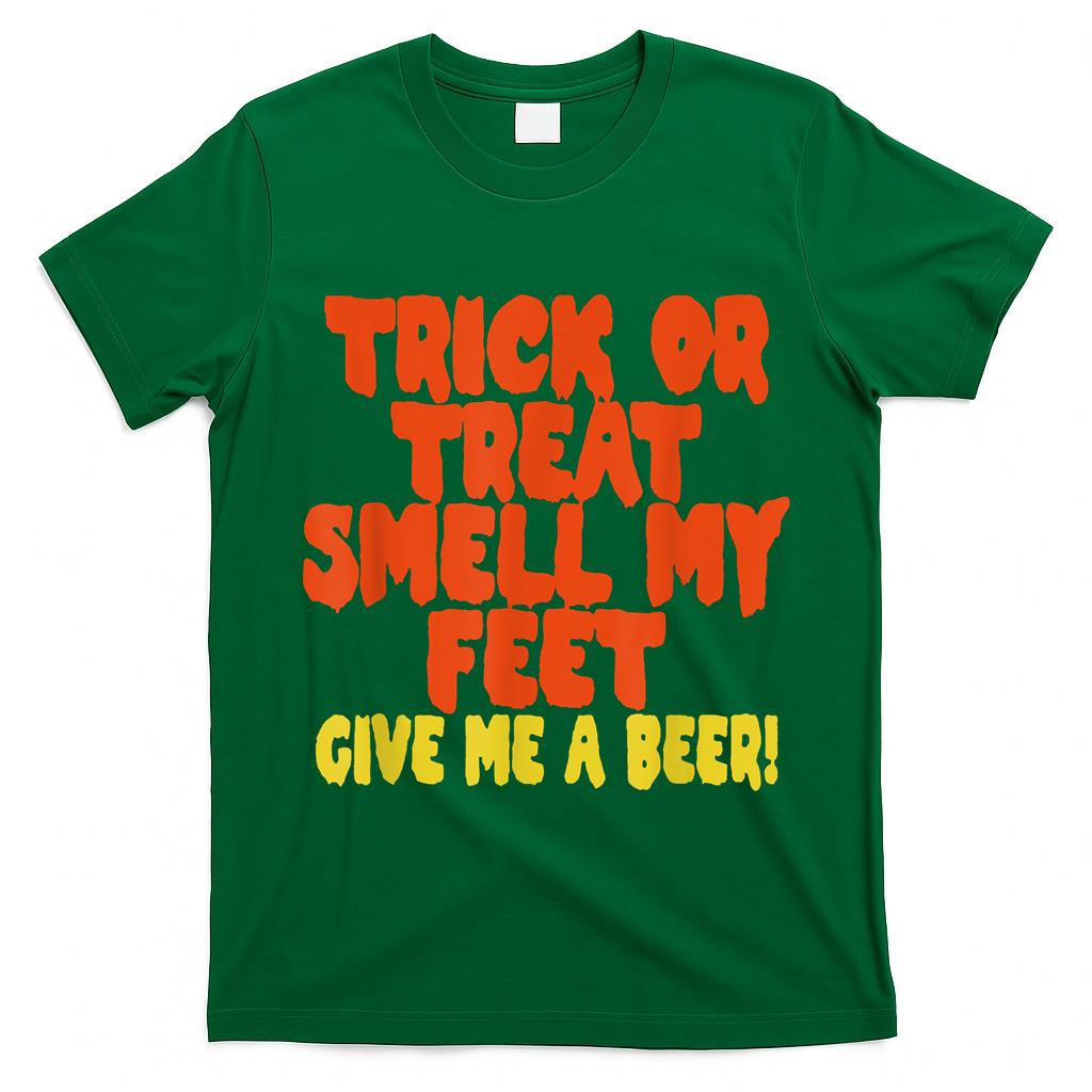 Trick or Treat Smell My Feet Give Me a Beer Rockstar Graphic T-Shirt