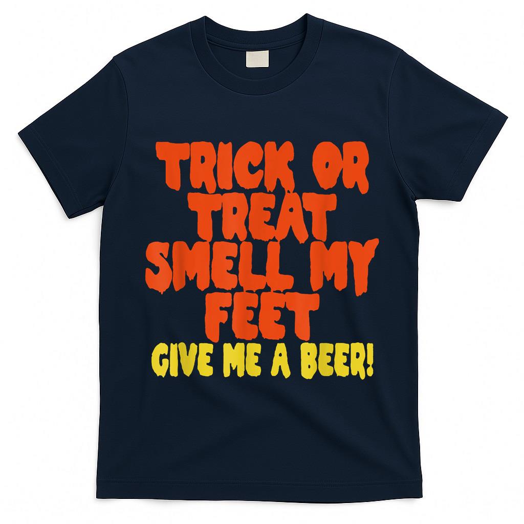 Trick or Treat Smell My Feet Give Me a Beer Rockstar Graphic T-Shirt