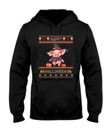 Happy Halloween Ugly Cute Pig Witch Trick Or Treat Pumpkin Long Sleeve T-Shirt