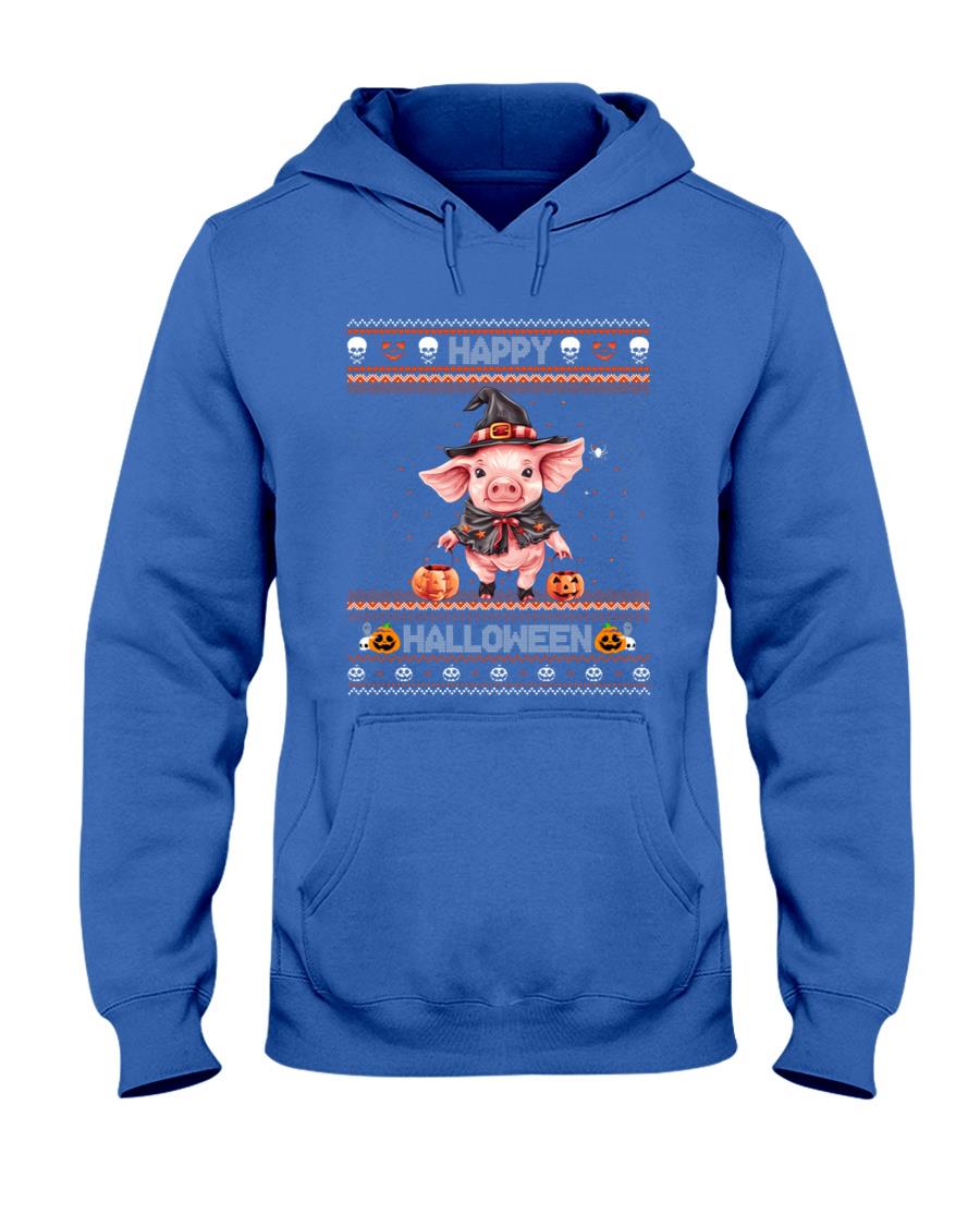 Happy Halloween Ugly Cute Pig Witch Trick Or Treat Pumpkin Long Sleeve T-Shirt