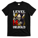 14th Birthday Gamer Skeleton Level 14 Unlocked Gaming Gift T-Shirt