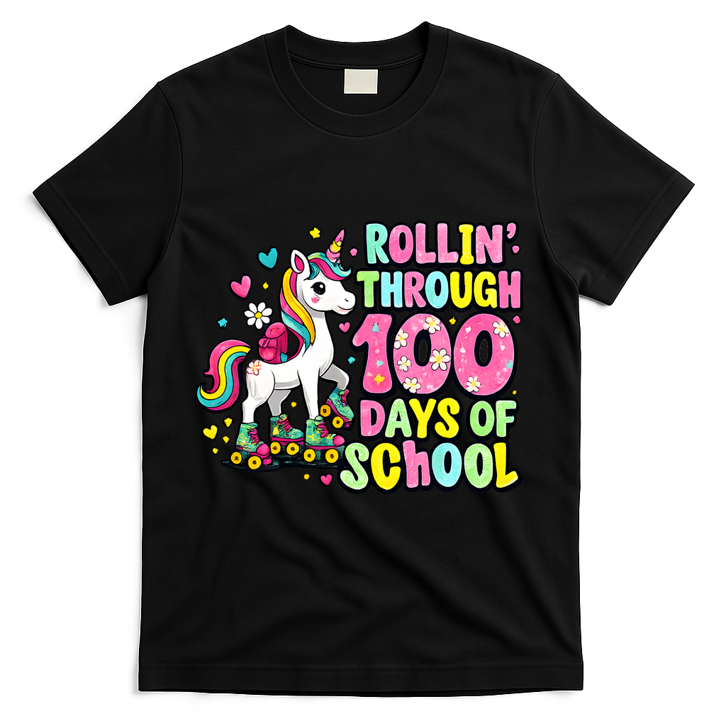 100 Days Of School Unicorn 100th Day Smarter Teacher Students T-Shirt - Black