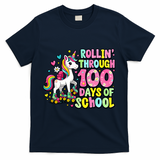 100 Days Of School Unicorn 100th Day Smarter Teacher Students T-Shirt - Navy