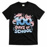 100 Days Of School Axolotl Teacher T-Shirt - Black