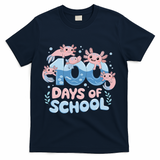 100 Days Of School Axolotl Teacher T-Shirt - Navy