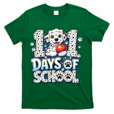 101 Days Of School Dog 100th Day Teacher Students T-Shirt - Green