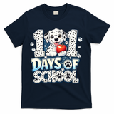 101 Days Of School Dog 100th Day Teacher Students T-Shirt - Navy