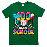 100 Days Of School Baseball Drip 100th Day T-Shirt
