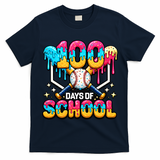 100 Days Of School Baseball Drip 100th Day T-Shirt