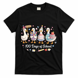 100 Days Of School Ducks Ducks Goose Teacher Student T-Shirt - Black