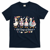 100 Days Of School Ducks Ducks Goose Teacher Student T-Shirt - Navy